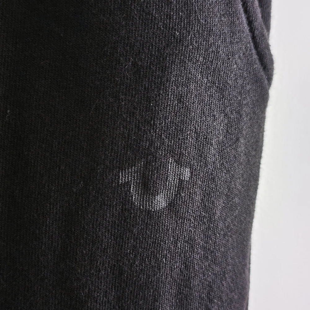 True Religion Shine Jogger Sweatpants Black Cotton Blend Logo Lounge Athletic S